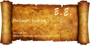 Betegh Eutim névjegykártya